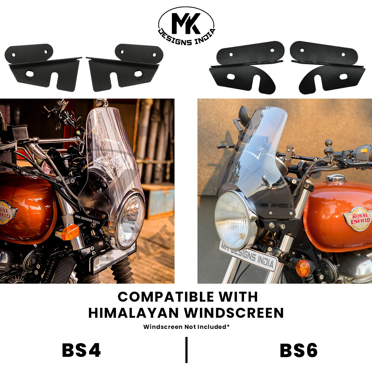 Tall Windscreen Mount (RE Himalayan Windscreen) – MK DESIGNS INDIA