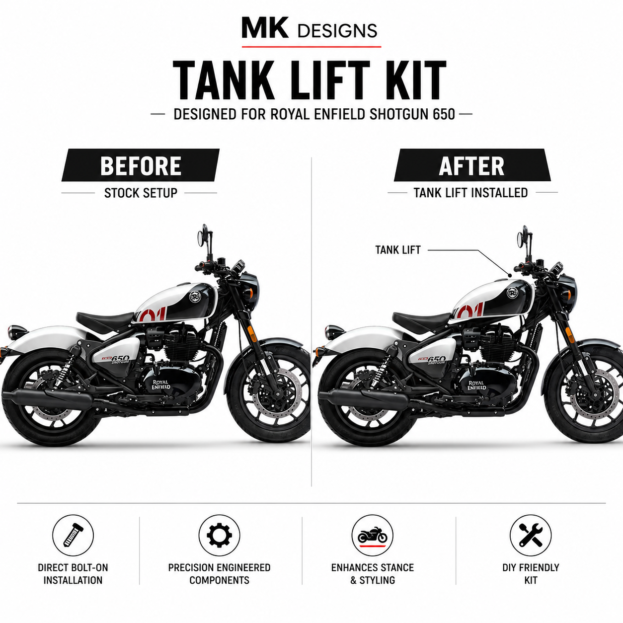 Tank Lift Kit - ShotGun/SuperMeteor/Classic 650