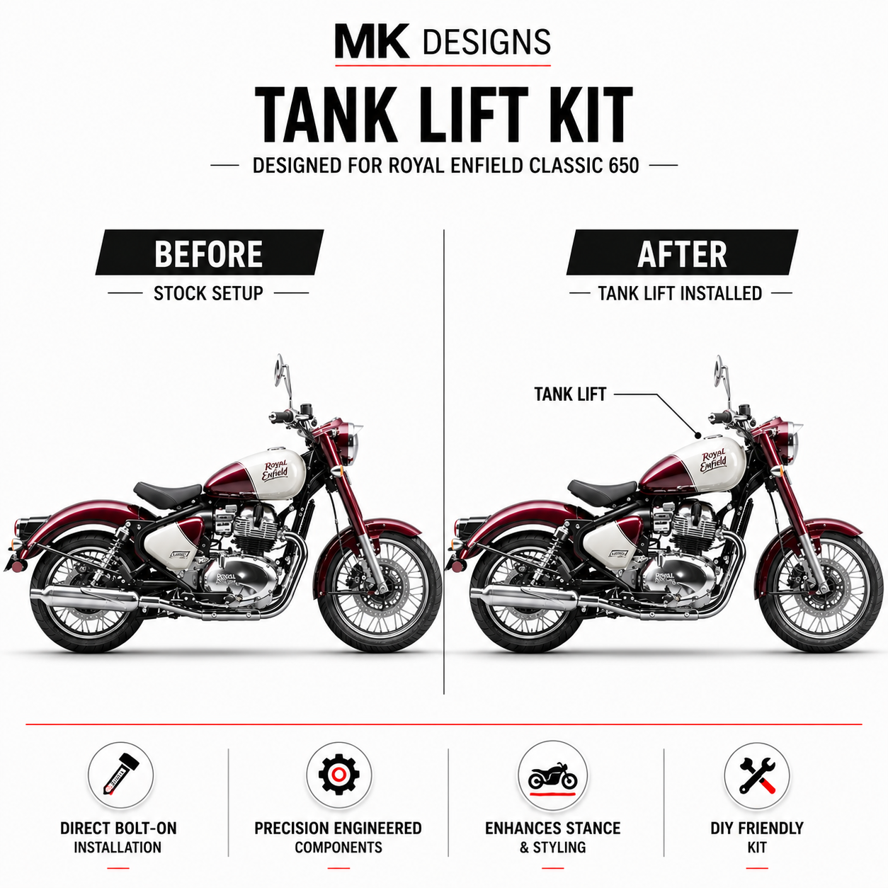 Tank Lift Kit - ShotGun/SuperMeteor/Classic 650