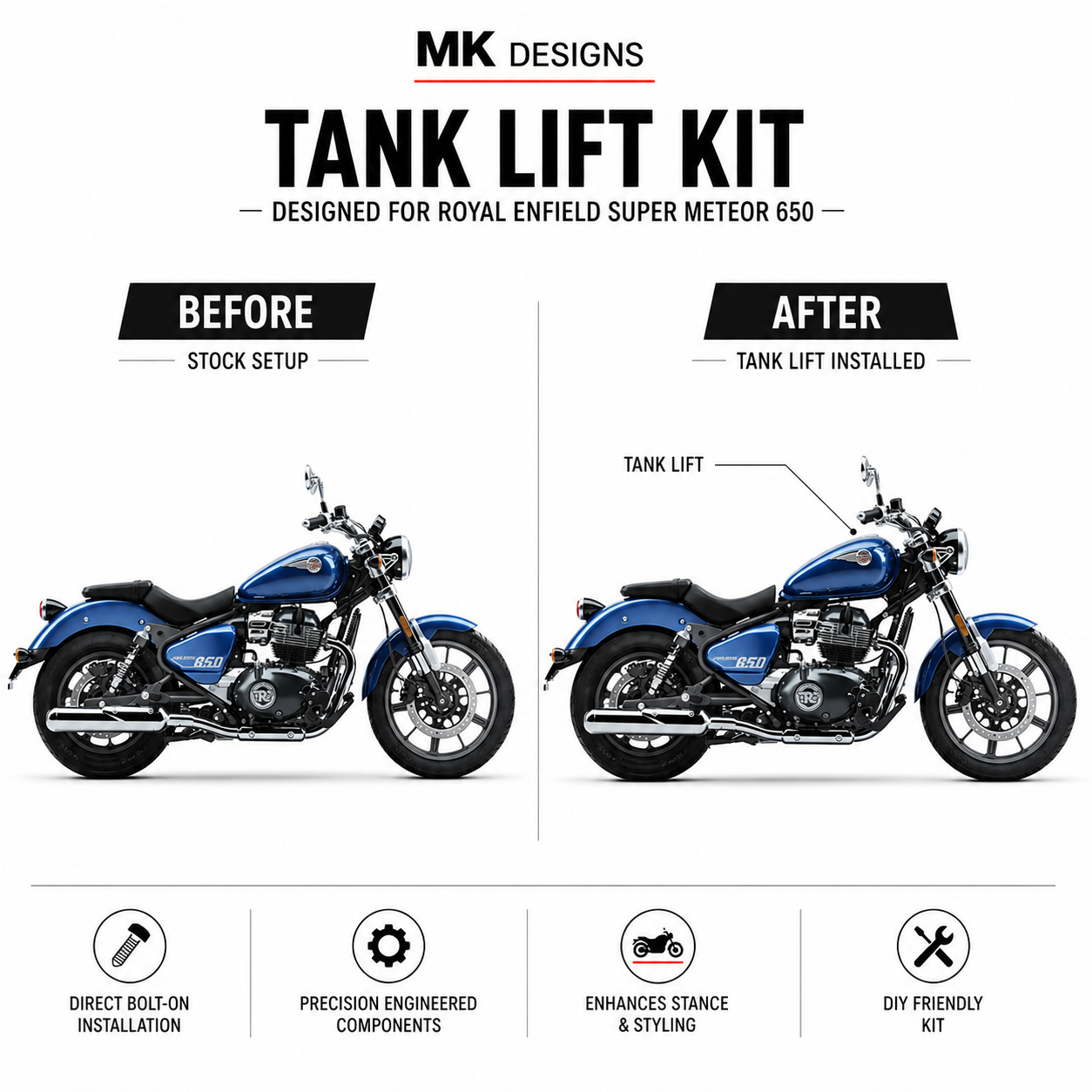 Tank Lift Kit - ShotGun/SuperMeteor/Classic 650